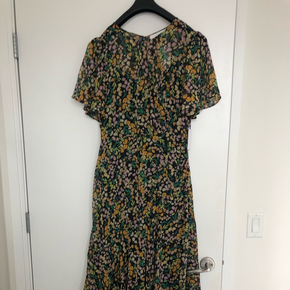 ASTR the label black floral asymmetrical dress